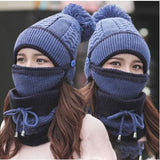 3 in 1 Winter Women's Hat Scarf Mask Set