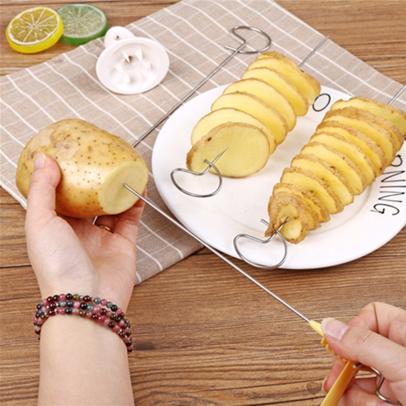 Spiral Potato Cutter Slicer - Hand Crank Curly Fries