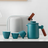 Tea set portable outdoor ceramic teapot