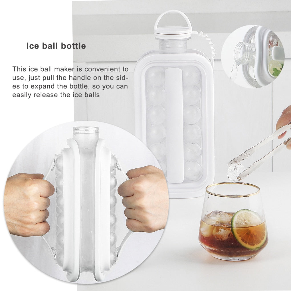 2 In 1 Ice Ball Maker Bottle/Ice Cube Maker Bottle – Home Home Plus