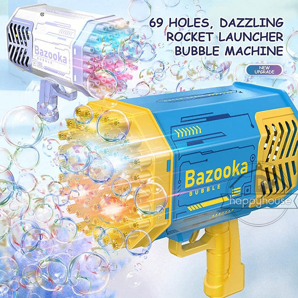  Bubble Machine Bubble Gun 69 Holes with Colorful