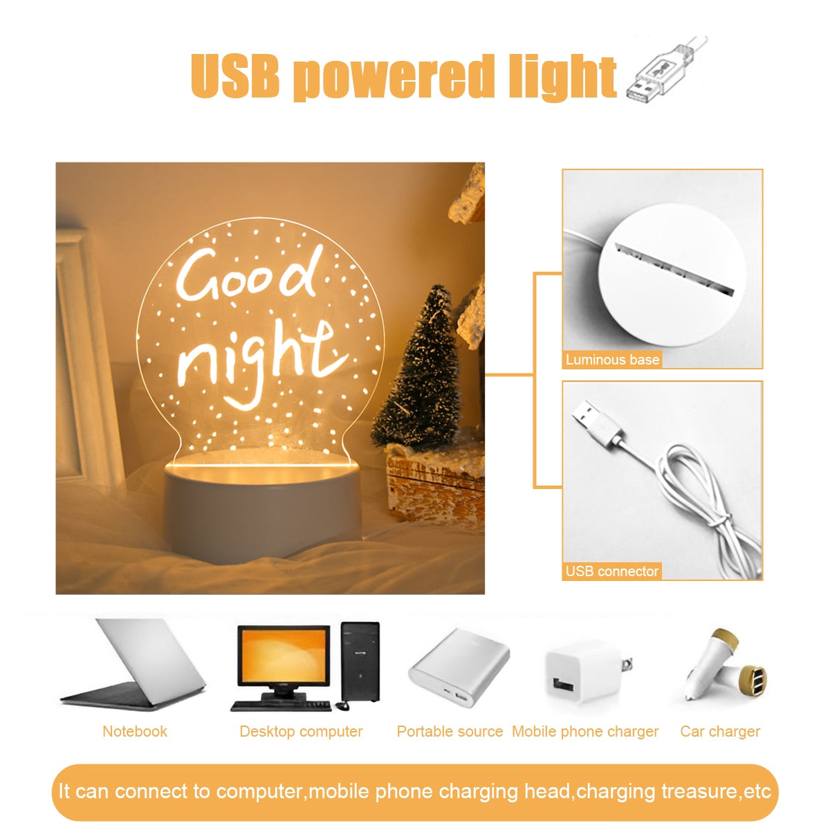 Modern Creative Faucet ABS PC USB LED Night Light Wall Sconce Lamp