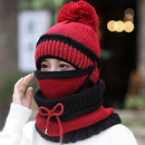 3 in 1 Winter Women's Hat Scarf Mask Set