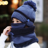 3 in 1 Winter Women's Hat Scarf Mask Set