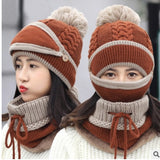 3 in 1 Winter Women's Hat Scarf Mask Set