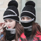 3 in 1 Winter Women's Hat Scarf Mask Set