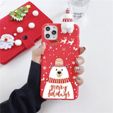 Cute 3D Christmas  soft Phone Case for iPhone