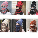 3 in 1 Winter Women's Hat Scarf Mask Set