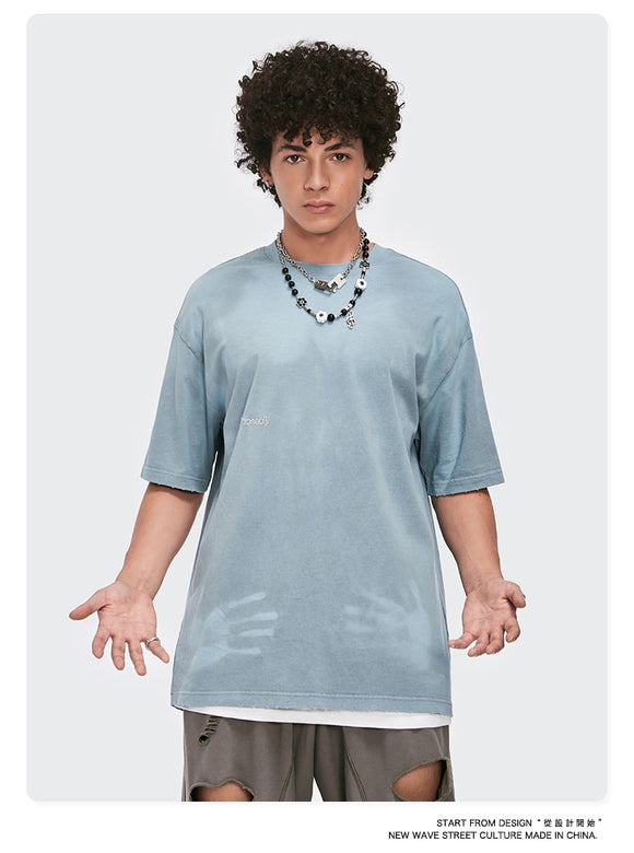 Heat Discoloration Unisex Oversized T-Shirts