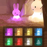 Cute Rabbit LED Night Light Remote Control